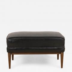 Paul McCobb Paul Mccobb For Directional Rectangular Black Vinyl And Walnut Ottoman - 3178139