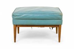 Paul McCobb Paul Mccobb For Directional Rectangular Blue Leather And Walnut Ottoman - 3169900
