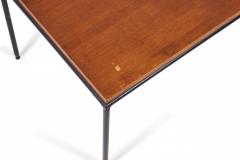 Paul McCobb Paul Mccobb Tobacco Brown Maple And Wrought Iron Cocktail Coffee Table - 3169393