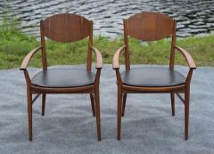 Paul McCobb Rare Set of Six Paul McCobb for Lane Delineator Walnut Black Dining Chairs - 4239659