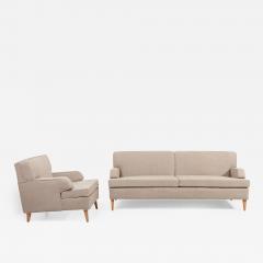 Paul McCobb Rare new upholstered Paul McCobb Sofa and Lounge Chair Set 1950s - 2405133