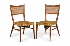 Paul McCobb Set of 8 Paul McCobb for Calvin Furniture Wooden Caned Upholstered Dining Chairs - 2787176