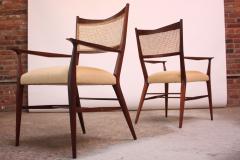 Paul McCobb Set of Eight Stained Mahogany and Cane Directional Dining Chairs by Paul McCobb - 799397