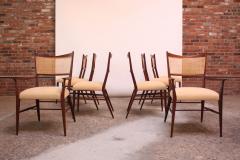 Paul McCobb Set of Eight Stained Mahogany and Cane Directional Dining Chairs by Paul McCobb - 799405