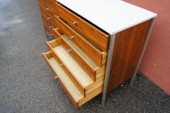 Paul McCobb Ten Drawer Walnut Dresser with Marble Top by Paul Mccobb - 689226