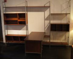 Paul McCobb Walnut Modular Wall Shelving System with Desk by Paul McCobb for H Sacks - 101978