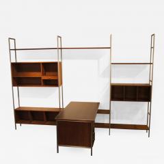 Paul McCobb Walnut Modular Wall Shelving System with Desk by Paul McCobb for H Sacks - 118554