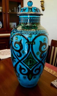 Paul Milet Paul Milet for S vres Lidded Amphora Vase Decorated by L Bourgeot France - 4470811