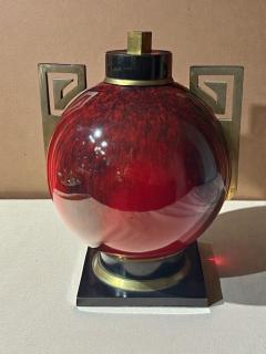 Paul Milet S vres Ceramic Vase with Patinated Metal Mounts by Paul Milet France 1920s - 4496210