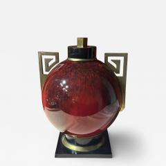 Paul Milet S vres Ceramic Vase with Patinated Metal Mounts by Paul Milet France 1920s - 4496228