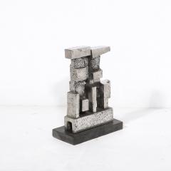 Paul Mount Brutalist Modernist Geometric Sculpture in Caste Stainless Signed Paul Mount - 4550637