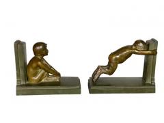 Paul Silvestre Pair of Art Deco Bronze Bookends by Paul Silvestre - 4130177