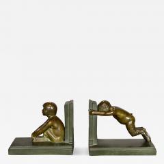 Paul Silvestre Pair of Art Deco Bronze Bookends by Paul Silvestre - 4133153