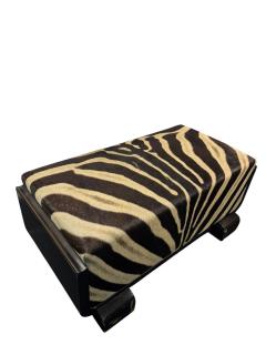Paul T Frankl ART DECO ZEBRA SKIN BENCH IN CURVED WOOD FRAME BY PAUL FRANKL - 4605123
