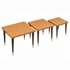 Paul T Frankl Set of 3 Cork Top Paul T Frankl Nesting Tables - 4796694