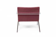 Paul Tuttle Paul Tuttle Arco Chrome and Red Patterned Upholstery Lounge Armchair - 2789475