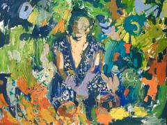 Paul Wadsworth Blue Sari In The Sunflower Garden - 1613790