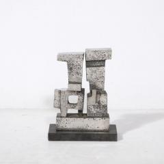 Pauline Ward Mount Brutalist Modernist Geometric Sculpture in Caste Stainless Signed Paul Mount - 3197981