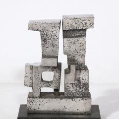Pauline Ward Mount Brutalist Modernist Geometric Sculpture in Caste Stainless Signed Paul Mount - 3197986