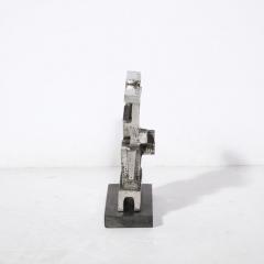 Pauline Ward Mount Brutalist Modernist Geometric Sculpture in Caste Stainless Signed Paul Mount - 3197989