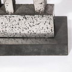 Pauline Ward Mount Brutalist Modernist Geometric Sculpture in Caste Stainless Signed Paul Mount - 3198075