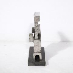 Pauline Ward Mount Brutalist Modernist Geometric Sculpture in Caste Stainless Signed Paul Mount - 3198089