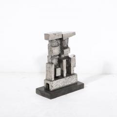 Pauline Ward Mount Brutalist Modernist Geometric Sculpture in Caste Stainless Signed Paul Mount - 3198090