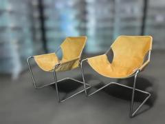 Paulo Mendes da Rocha Paulistano Armchairs by Paulo Mendes da Rocha in Steel Leather Brazil - 3910393