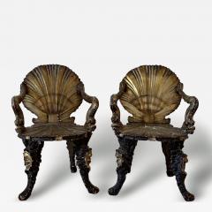 Pauly et Cie A Pair of Venetian Silvered and Gilt Grotto Armchairs attributed to Pauly et Cie - 4247197