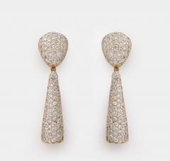 Pave Diamond 18 k Gold Drop Earrings - 3928584