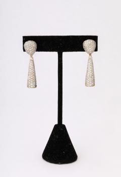 Pave Diamond 18 k Gold Drop Earrings - 3928592