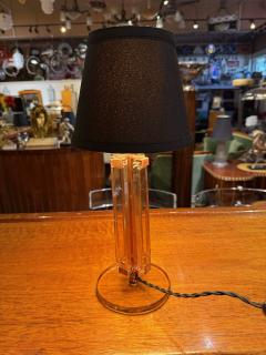 Peach Toned Crystal Glass Art Deco Lamp Modernist Elegance - 4134342