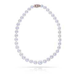 Pearl 18K Yellow Gold 10mm to 14mm Graduating Pearl Necklace - 4400019