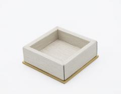 Pearlescent and Gilt metal Square Valet Tray - 4674114