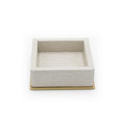 Pearlescent and Gilt metal Square Valet Tray - 4721208