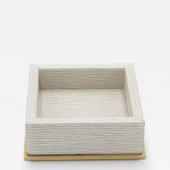 Pearlescent and Gilt metal Square Valet Tray - 4721285