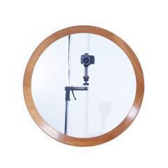 Pedersen Hansen Pedersen and Hansen Mid Century Danish Teak Round Mirror - 3846535