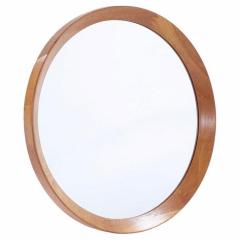 Pedersen Hansen Pedersen and Hansen Mid Century Danish Teak Round Mirror - 3846536