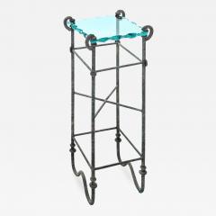 Pedestal in Verdigris Bronze with Thick Studio Made Glass Top - 188268