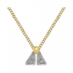 Pedro Boregaard Brilliant White Diamond Platinum Yellow Gold Tiny Fly Necklace Pedro Boregaard - 4705403