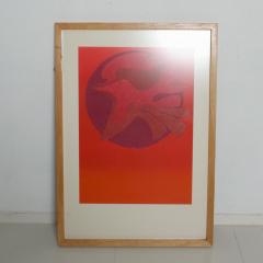 Pedro Coronel Pedro Coronel ABSTRACT Dove Modern ART Lithograph in Red - 1302220