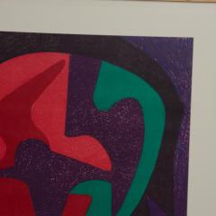 Pedro Coronel Pedro Coronel Colorful Modern Dove Abstract Lithograph Purple - 1301869