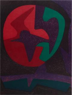 Pedro Coronel Pedro Coronel Colorful Modern Dove Abstract Lithograph Purple - 1302089