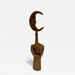 Pedro Friedeberg 1960s Pedro Friedeberg Hand Moon Mahogany Wood Art Sculpture - 2747354