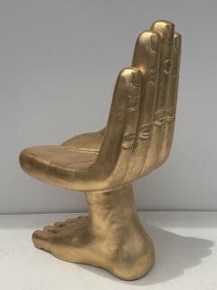 Pedro Friedeberg Gold Leaf Hand and Foot Vanity Boudoir Chair Manner of Pedro Friedberg - 4699638