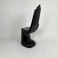 Pedro Friedeberg Hand shaped Chair Sculpture Carved Hardwood Black Lacquer Mexico circa 1960 - 3921419