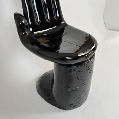 Pedro Friedeberg Hand shaped Chair Sculpture Carved Hardwood Black Lacquer Mexico circa 1960 - 3921425