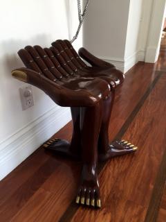 Pedro Friedeberg Rare Editioned Bronze Hand and Feet Chair by Pedro Friedeberg - 41581