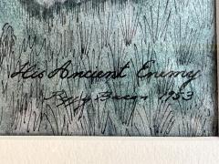 Peggy Margaret Frances Bacon Cat Running at Night through Graveyard Original Art Female Illustrator - 4598656