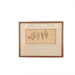 Pen and Ink of Group of People circa 1930 - 4048792